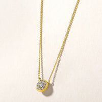 The Karat Concierge 14K yellow gold crushed diamond pendant necklace with 0.26 carat natural diamonds.