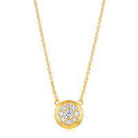 The Karat Concierge crushed diamond pendant in 14K yellow gold with nine sparkling natural diamonds on a gold chain.