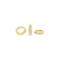 The Karat Concierge 14K yellow gold oval bangle rondelles with sparkling diamond accents in various settings