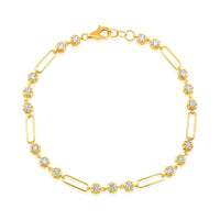 The Karat Concierge 14K yellow gold paperclip bracelet featuring 19 sparkling natural diamonds in a delicate chain.