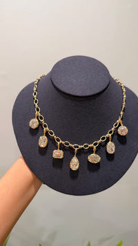 The Karat Concierge 3 CTW lab grown diamond pendant necklace featuring multiple diamond shapes in 14K yellow gold.
