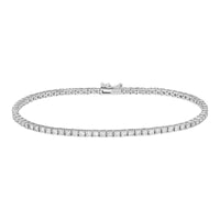 The Karat Concierge 4 prong set diamond tennis bracelet in 14K white gold with a secure double safety latch.