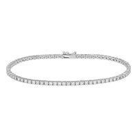 The Karat Concierge 4 prong set diamond tennis bracelet in 14K white gold with a secure double safety latch.