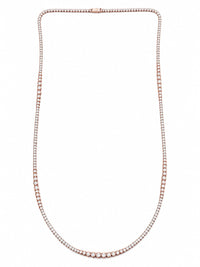 The Karat Concierge 32-inch tennis necklace featuring 14K white and rose gold with 13 carats of natural diamonds.