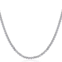 The Karat Concierge 2 CTW crown set diamond tennis necklace in 14K white gold, 16 inches long.