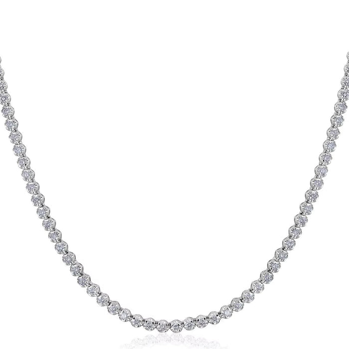 The Karat Concierge 2 CTW crown set diamond tennis necklace in 14K white gold, 16 inches long.