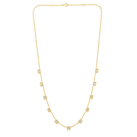 The Karat Concierge Sloane emerald-cut diamond bezel necklace in 14K yellow gold with 1.9 carats of natural diamonds.