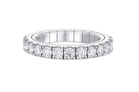 The Karat Concierge 14K white gold flexible eternity band with 1.4 CTW natural diamonds and a stretchable titanium core.