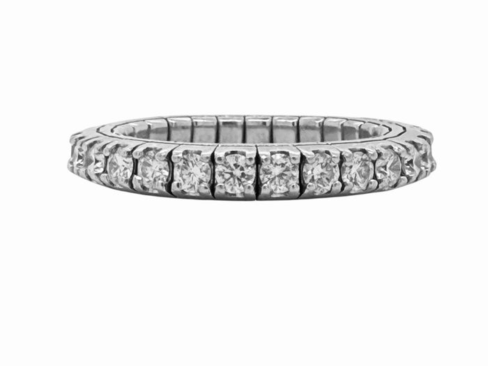 The Karat Concierge 14K white gold flexible eternity band with 1.4 CTW natural diamonds and a comfortable stretch fit.