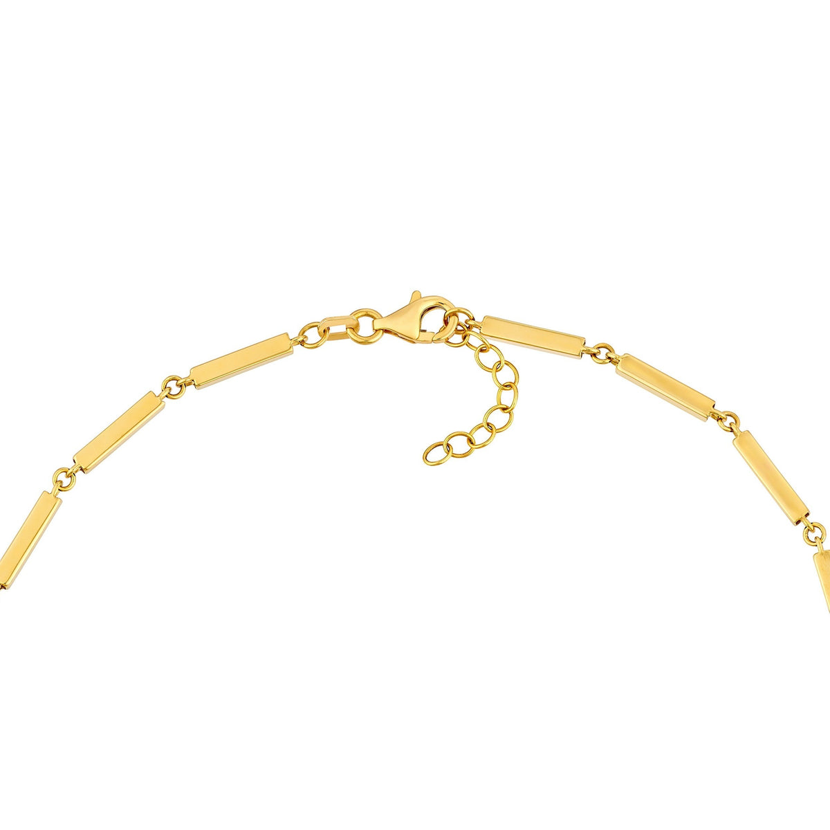 The Karat Concierge 14K yellow gold chain bracelet featuring sleek square bar links and a pear-shaped lobster clasp.
