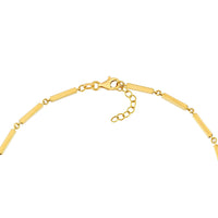 The Karat Concierge 14K yellow gold chain bracelet featuring sleek square bar links and a pear-shaped lobster clasp.