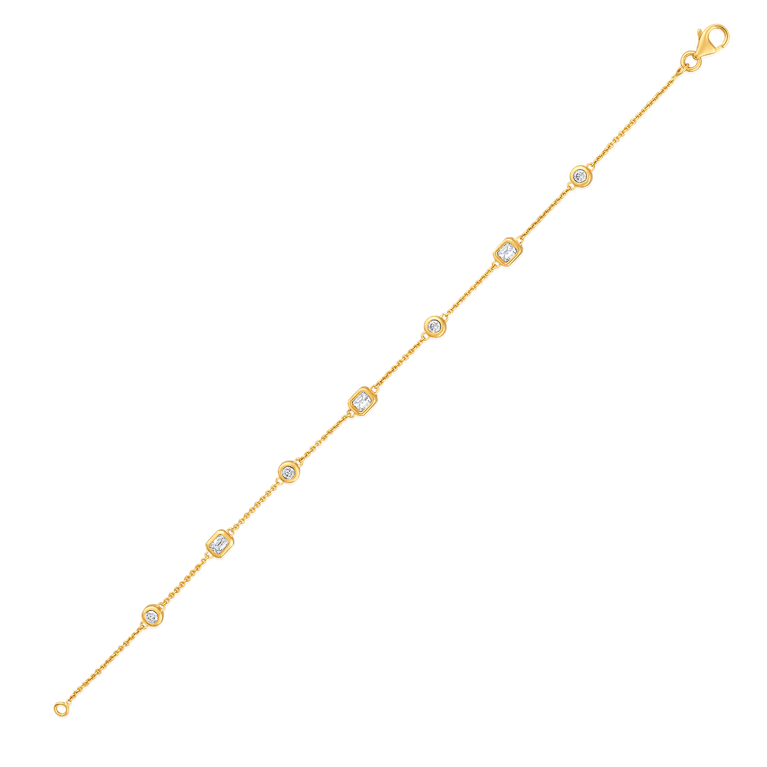 The Karat Concierge Sloane bracelet featuring 14K yellow gold chain with bezel set natural diamonds