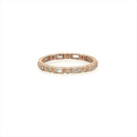 The Karat Concierge 14KT yellow gold eternity band with bezel-set baguette and round diamonds.