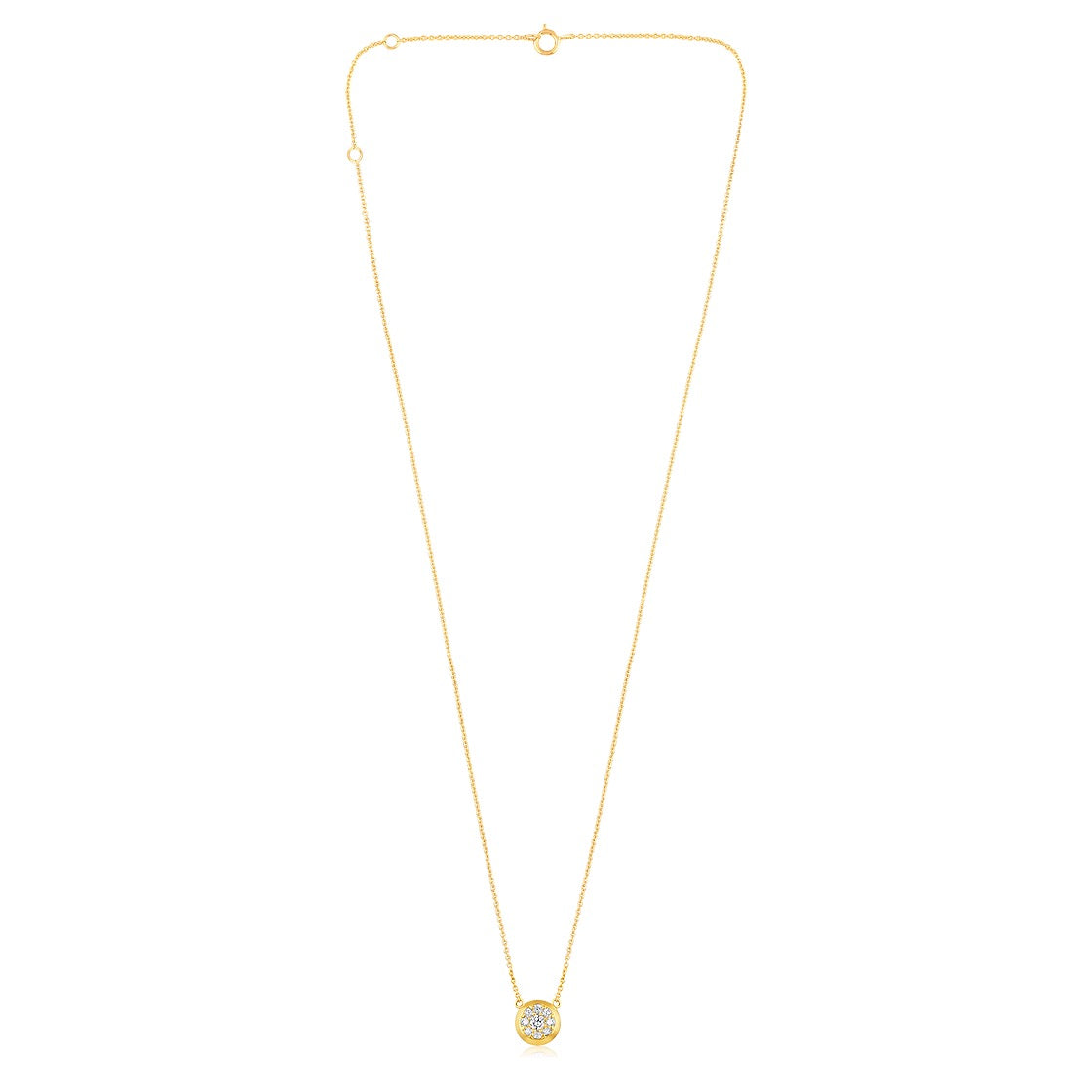 The Karat Concierge 14K yellow gold pendant necklace featuring a cluster of 0.26ct natural diamonds.