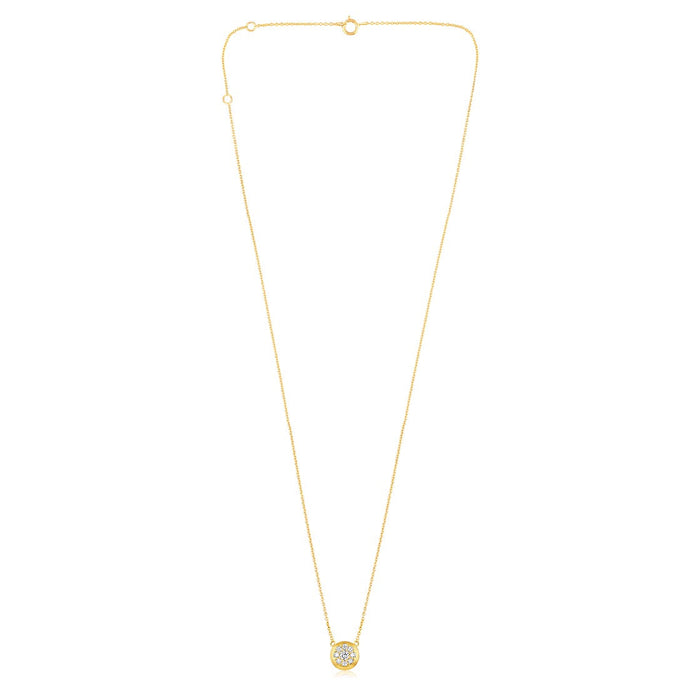 The Karat Concierge 14K yellow gold pendant necklace featuring a cluster of 0.26ct natural diamonds.