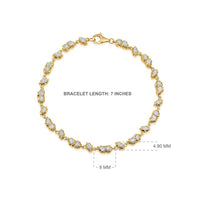 The Karat Concierge tennis bracelet in 14K yellow gold with alternating diamond shapes and 2.04 carats of diamonds.