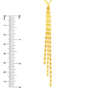 The Karat Concierge gold Valentino lariat necklace with a delicate chain design and adjustable sliding bolo clasp.