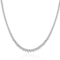 The Karat Concierge graduated diamond tennis necklace in 14K white gold with a classic 3-prong setting.