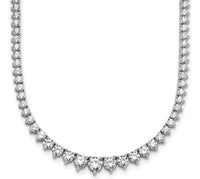 The Karat Concierge graduated tennis necklace in 14K white gold with sparkling stones in a classic 3-prong setting.
