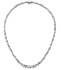 The Karat Concierge graduated tennis necklace in 14K white gold with a classic 3-prong setting and secure box clasp.