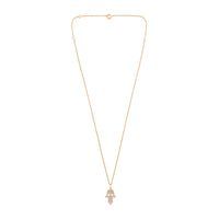 The Karat Concierge 14K gold Hamsa pendant necklace featuring 109 sparkling natural diamonds on a delicate gold chain.