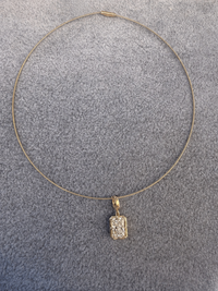 The Karat Concierge 3 CTW lab grown diamond pendant in 14K yellow gold with an open bail on a thin gold collar
