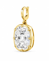 The Karat Concierge 3 CTW lab grown diamond pendant in 14K yellow gold with an open bail and claw prong setting.