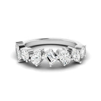 The Karat Concierge 14K white gold ring featuring seven mixed-shape lab grown diamonds in a prong setting.