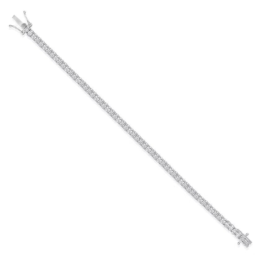 The Karat Concierge 14K white gold tennis bracelet featuring 8.6 carat oval diamonds set in a secure 7-inch design.
