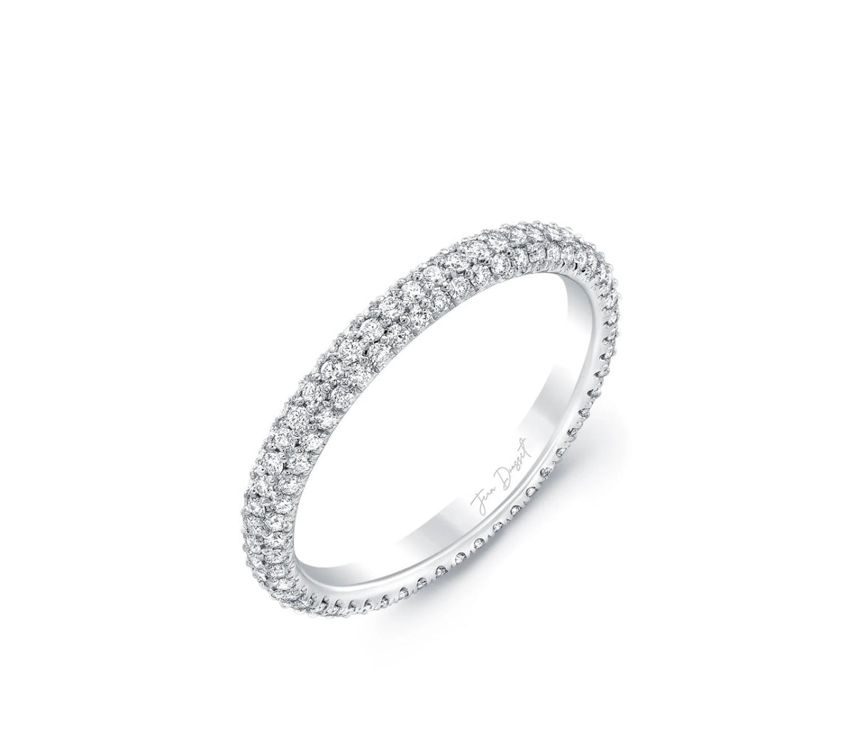 The Karat Concierge pave eternity band in 18K white gold with sparkling diamonds set in a delicate pave design.