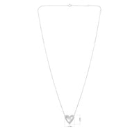 The Karat Concierge 14K white gold bubble heart necklace with 44 natural diamonds on an 18 inch chain.