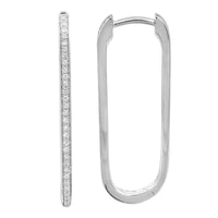 The Karat Concierge Greta diamond paperclip hoops in white gold with sparkling pave set diamonds