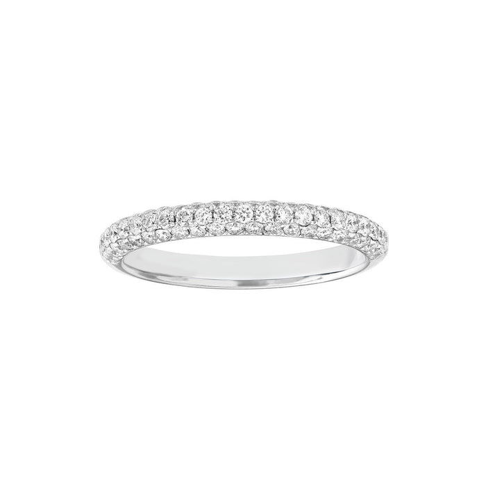 The Karat Concierge pave eternity band in 18K white gold with sparkling diamonds set in a delicate row