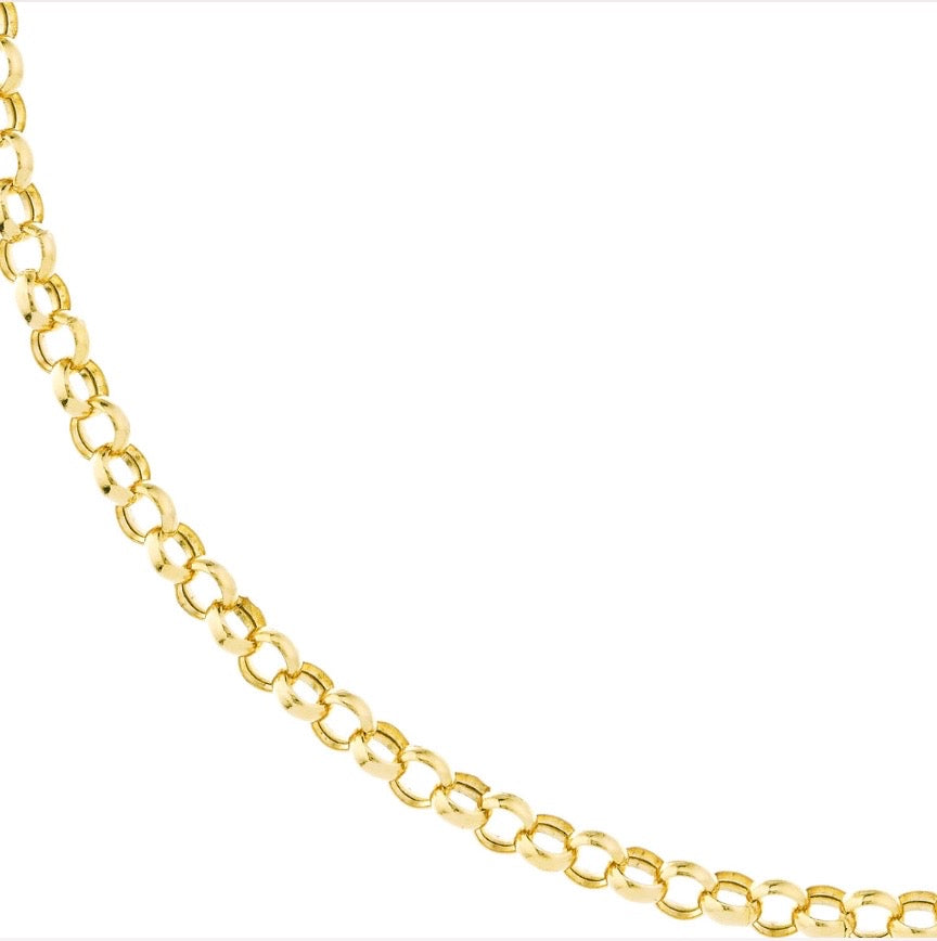 14K Yellow gold Push Lock Necklace Chain