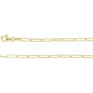 14K yellow gold paperclip necklace clasp