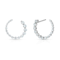 White gold Graduated C Loop Earrings