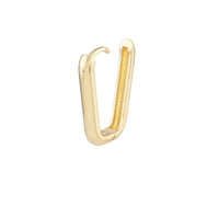 Solid Gold Paperclip Hoop Earrings yellow gold 