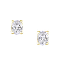 Oval Diamond Stud Earrings 18K yellow gold