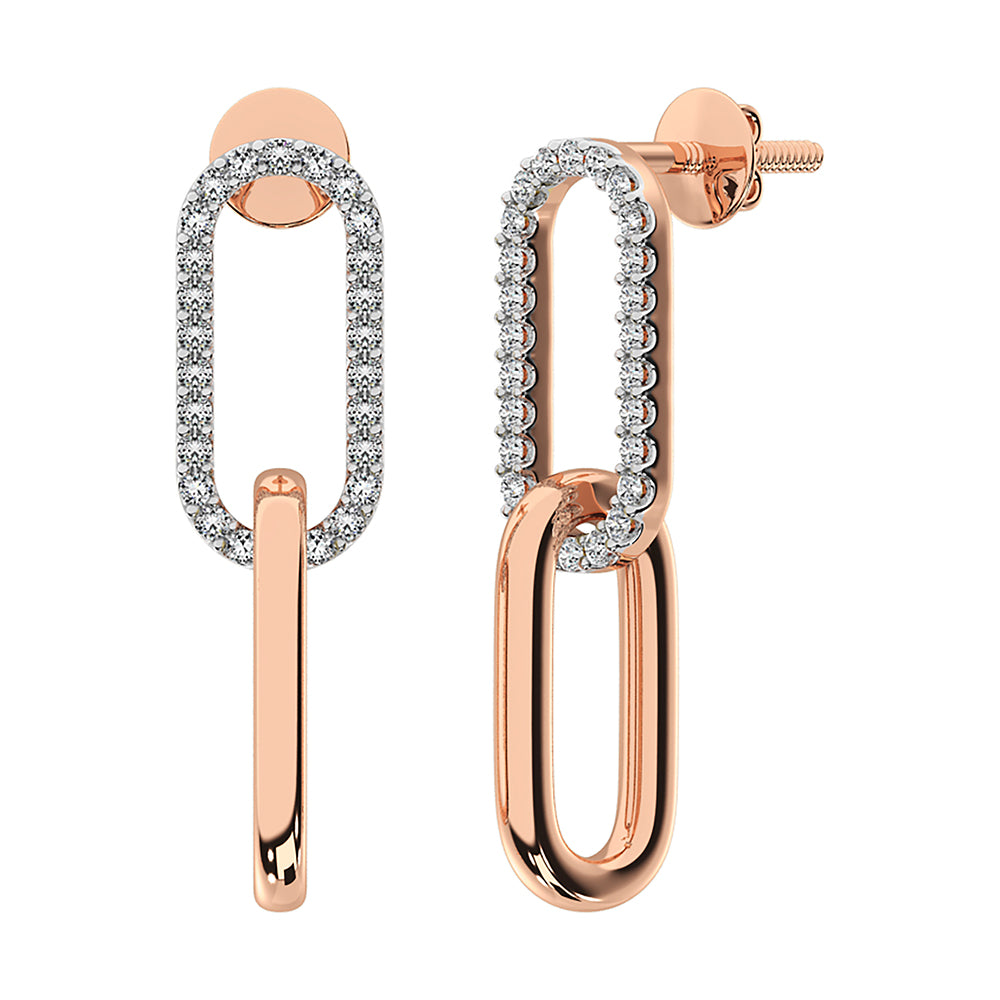 St. Louise House Paperclip Earrings rose gold