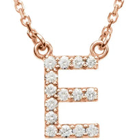 Rose gold Gold DIamond Initial Necklace