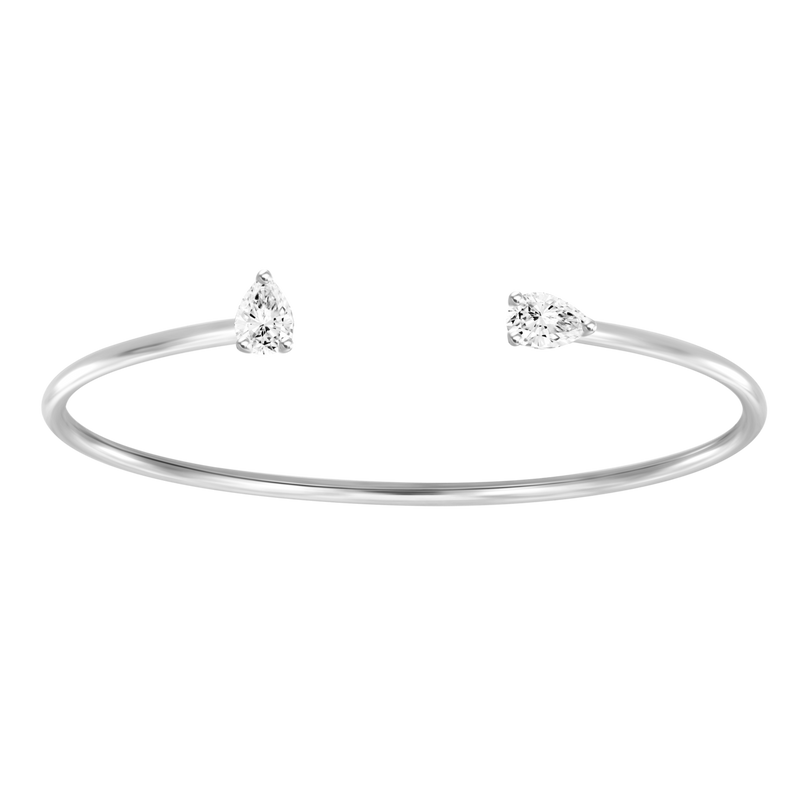 18K white gold bangle