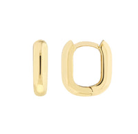 Solid Gold Paperclip Hoop Earrings yellow gold