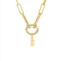 14k yellow gold charm with diamonds on necklace
