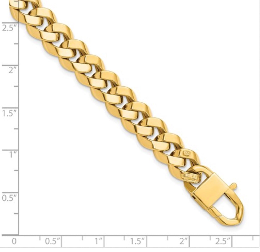 Mens Curb Chain Bracelets yellow gold