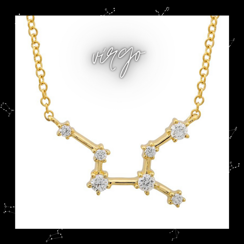 Yellow gold Zodiac Constellation Diamond Necklace