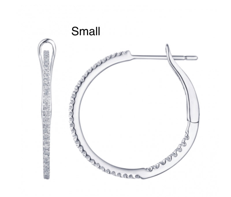 White gold Skinny Diamond Hoops S