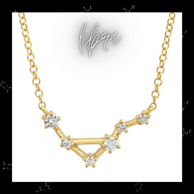 Yellow gold Zodiac Constellation Diamond Necklace