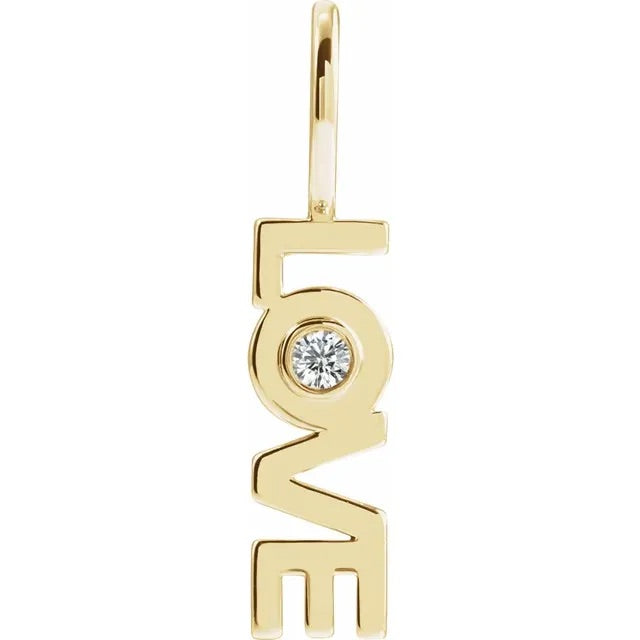 14K Yellow Gold Charms with Diamonds