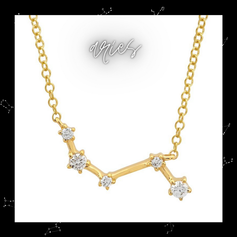 Yellow gold Zodiac Constellation Diamond Necklace