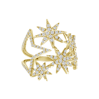 18k yellow gold starburst diamond ring